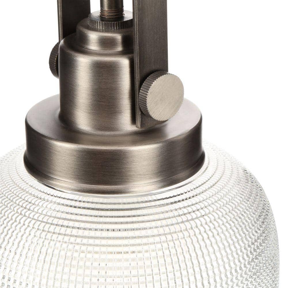 Nickel Mini Prismatic Glass Bowl Pendant Light