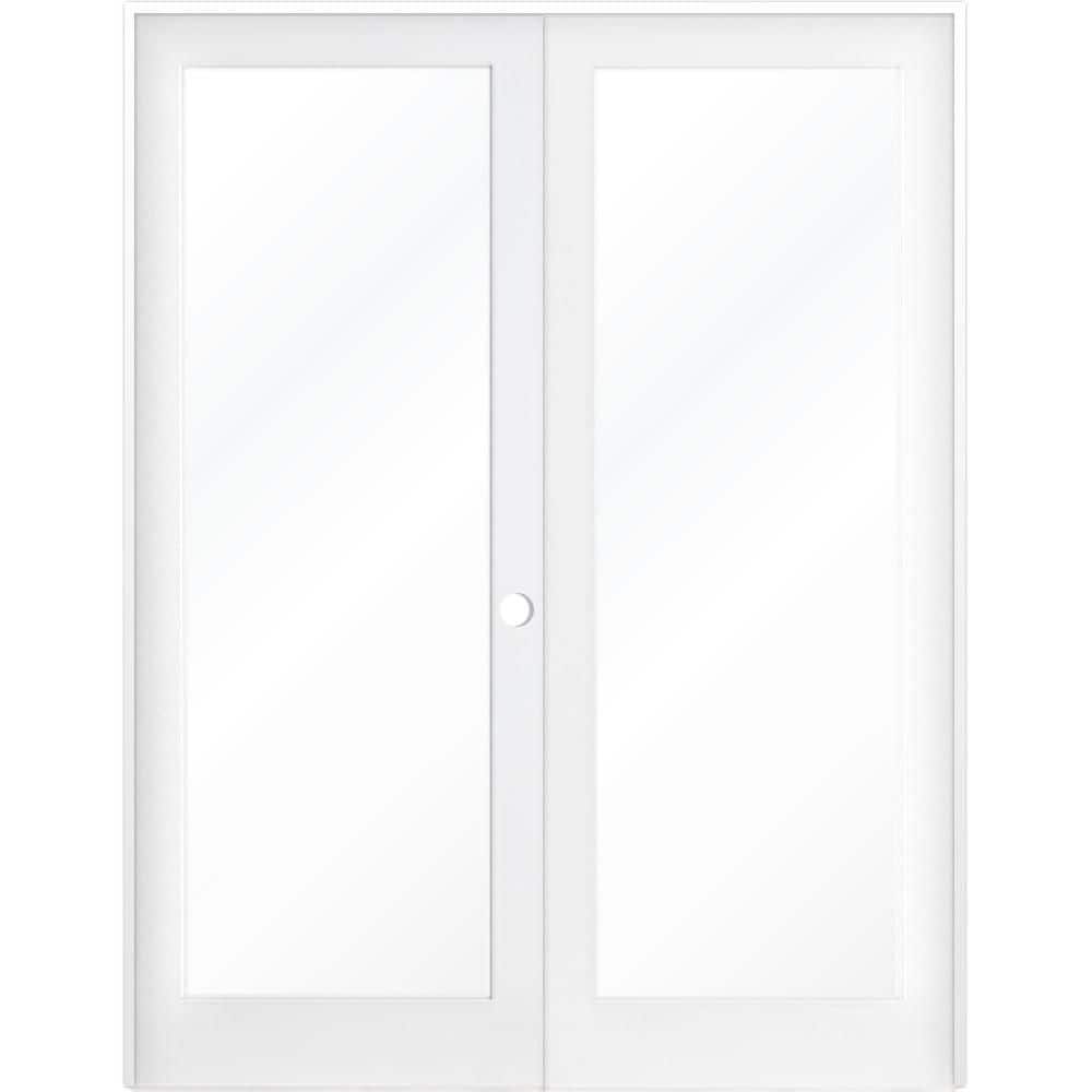 64 in. x 80 in. Craftsman Shaker 1-Lite Clear Glass Left Handed MDF Solid Core Double Prehung French Door price history on PriceWatchPro