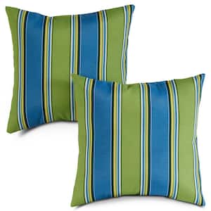 Cayman Stripe Square Outdoor Throw Pillow (2-Pack)