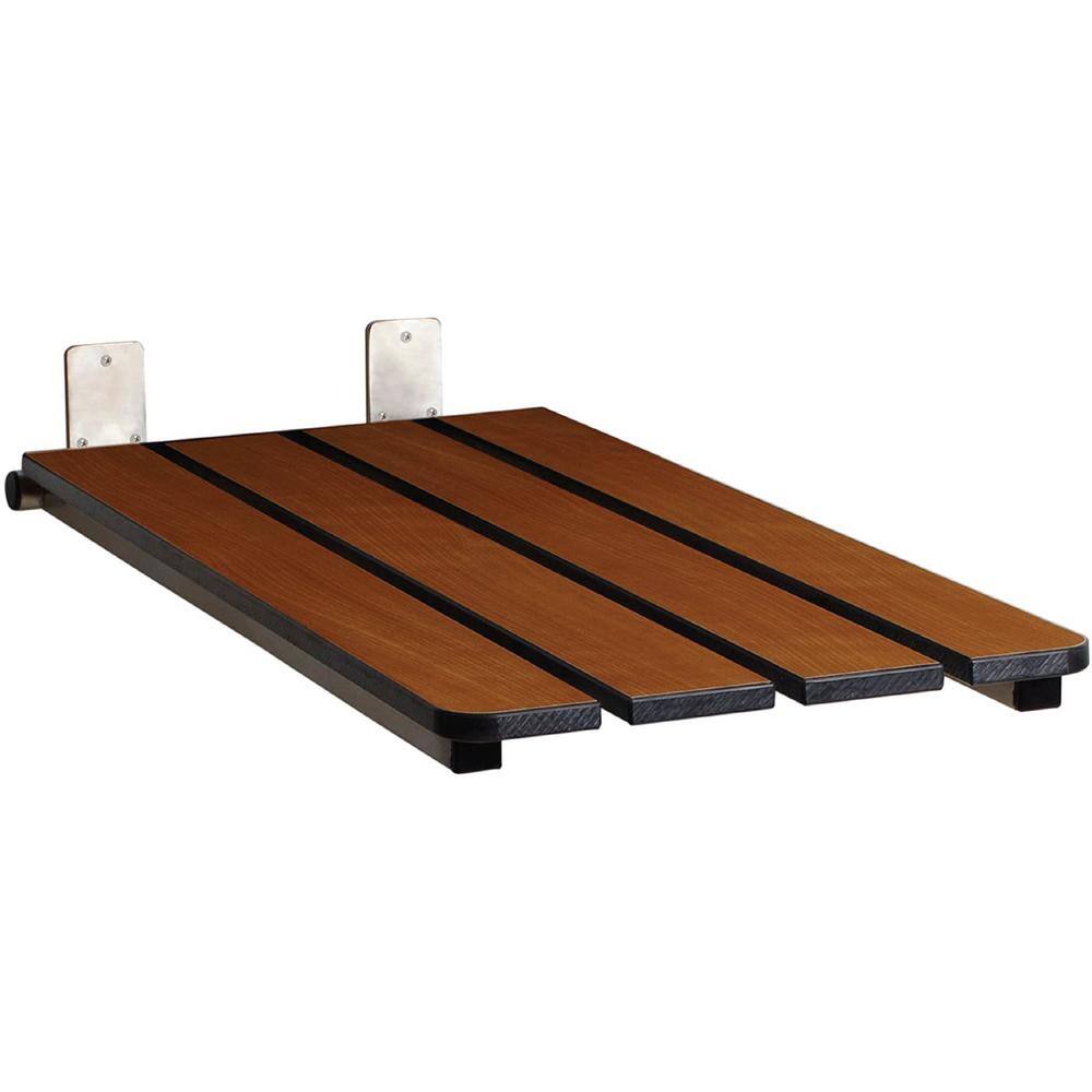 SEACHROME 32 in. x 13.5 in. EndHung Wall Mount Folding Tub Seat Teak 3