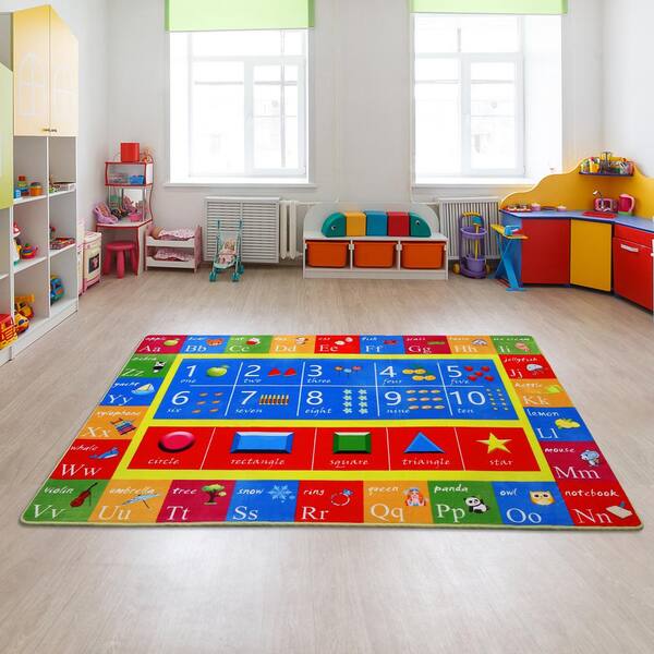 GlowSol Multi-Colored 5 ft. x 7 ft. Kids Children Bedroom Playroom