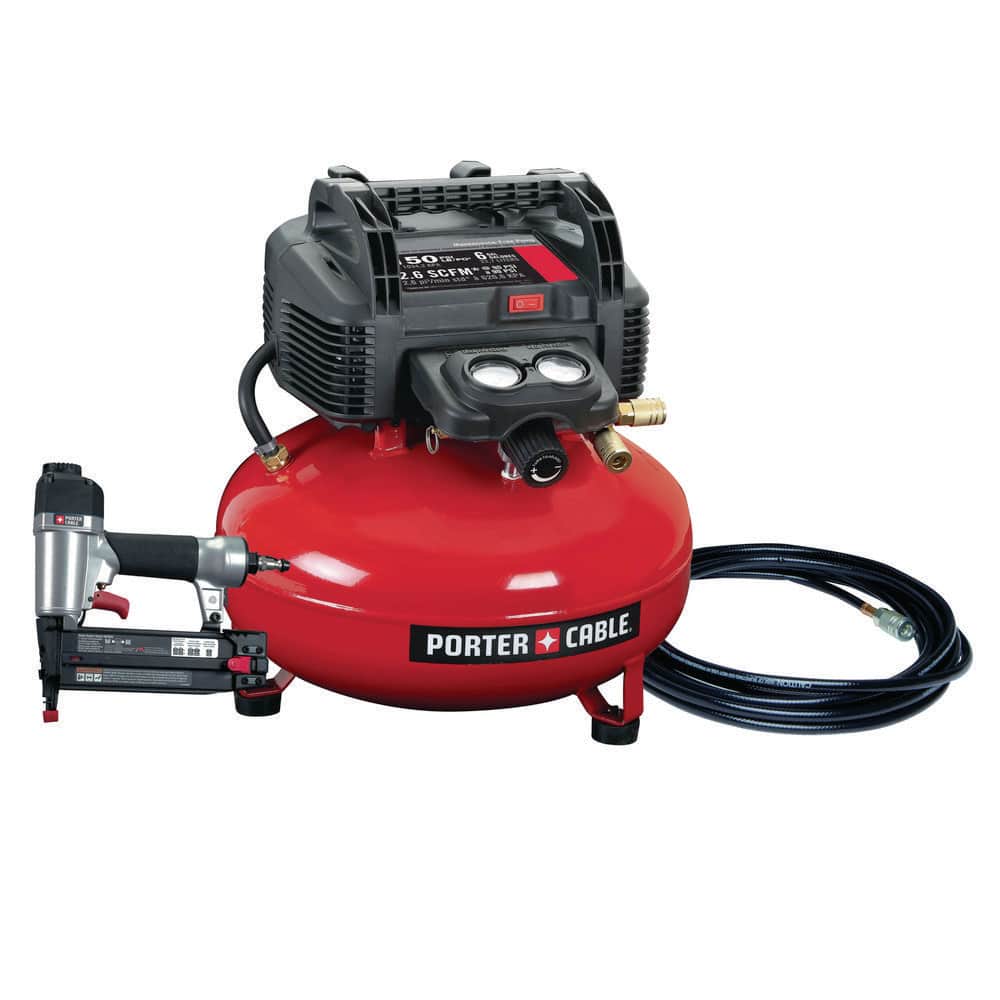 6 Gal. 150 PSI Portable Electric Air Compressor and 18-Gauge Brad Nailer Combo Kit price history on PriceWatchPro