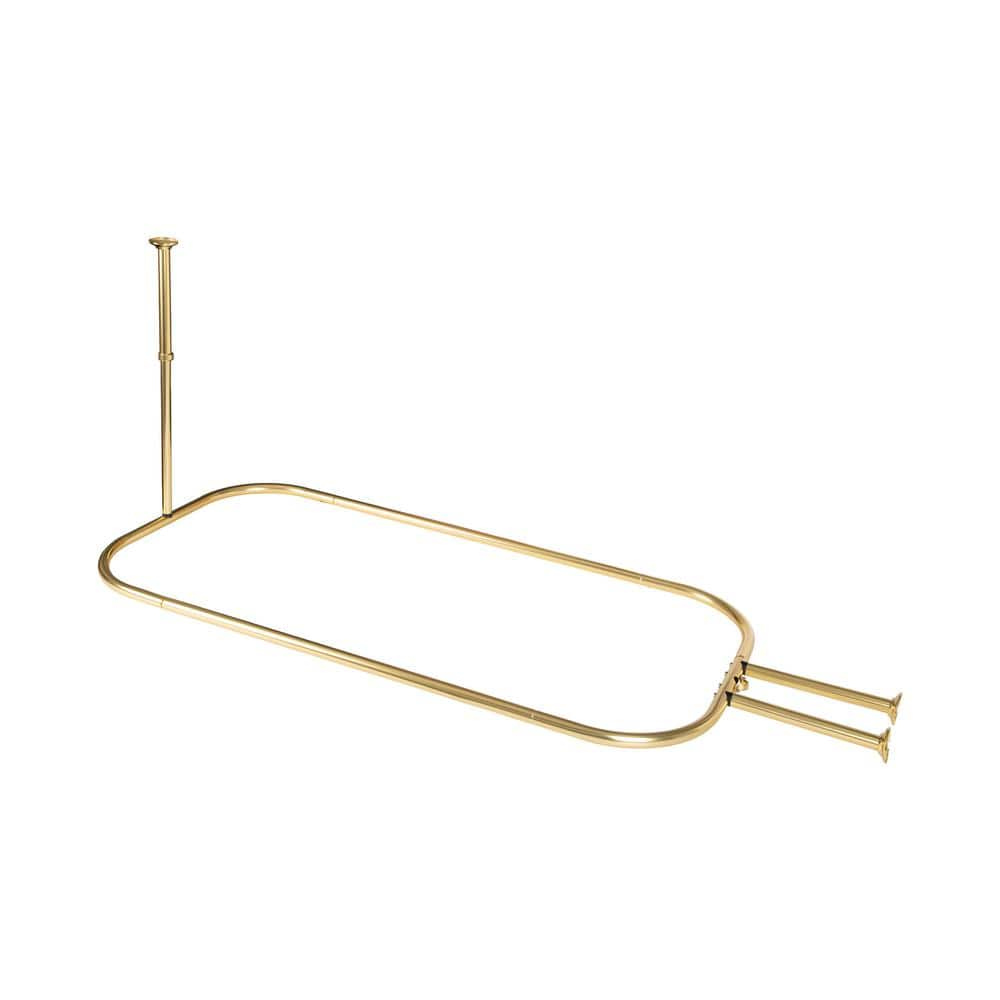 Utopia Alley Hoop Shower Rod | Shower Curtain Rod for Clawfoot Tub  Adjustable Ceiling Mounted Support  Stylish Bathroom Decor  Gold Color (58.3 L x 24 W)