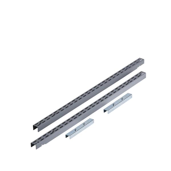 Triton Products Storability 63 in. L Gray Epoxy Coated Steel Vertical Hang Rail and Mounting Hardware Track Storage System