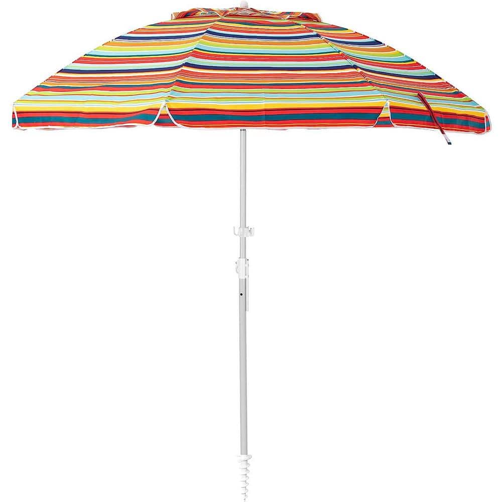 7.5 ft. Beach Umbrella for Sand Portable Outdoor Beach Umbrella