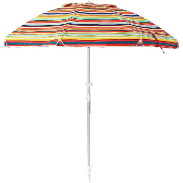 Dyiom 7.5 ft. Beach Umbrella for Sand Portable Outdoor Beach Umbrella