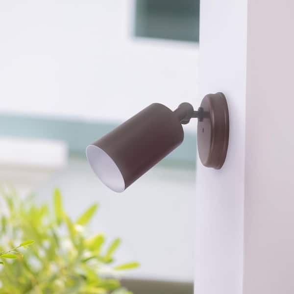Single Bullet 50-Watt Bronze Outdoor Wall Lantern Sconce