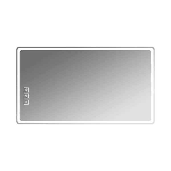 Unbranded 40 in. W x 24 in. H Frameless Bathroom Wall Vanity Mirrors with Adjustable LED Lights, Anti-Fog