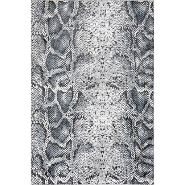 nuLOOM Enni Contemporary Snake Print Gray 5 ft. 5 in. x 8 ft. Area Rug