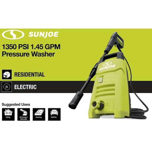 Sun joe spx200e 10a shop 1.45 gpm compact pressure washer