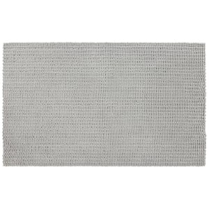 Homespun Noodle 20 in. x 34 in. Silver Gray Polyester Machine Washable Bath Mat