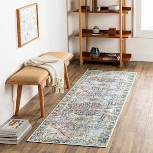 Nylah Green 3 ft. x 7 ft. Traditional Indoor Runner Machine-Washable Area Rug