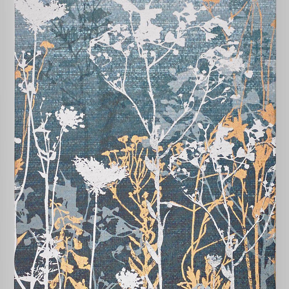 Teal and Copper Wildflower Meadow 3-Piece Canvas Wall Art