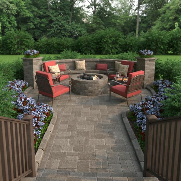 RumbleStone Large 3.5 in. x 10.5 in. x 7 in. Greystone Concrete Garden Wall Block (96 Pcs. / 24.5 sq. ft. / Pallet)