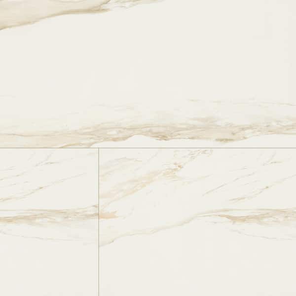 Milos White 24 in. x 48 in. Polished Porcelain Marble Look Floor and Wall Tile (16 sq. ft. /Case)