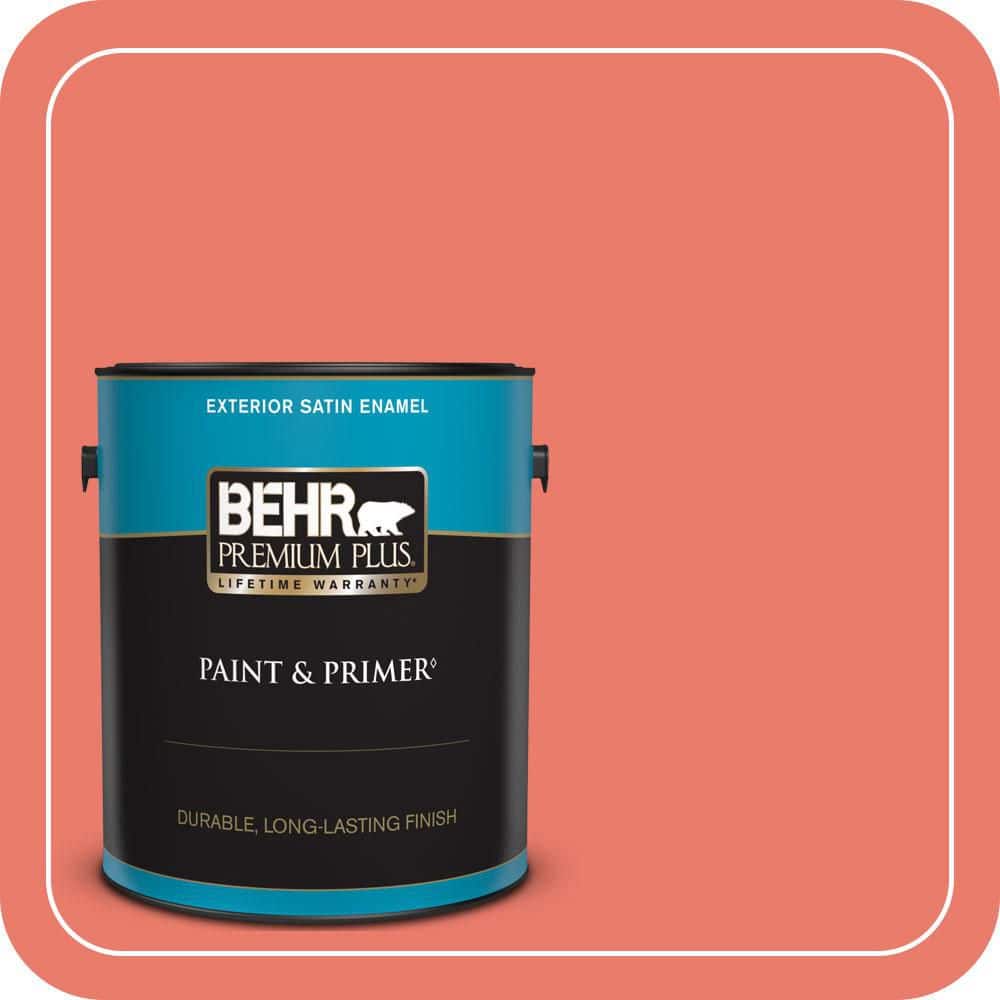 BEHR PREMIUM PLUS 1 gal. #180B-5 Cool Lava Satin Enamel Exterior Paint ...
