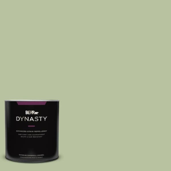 BEHR DYNASTY 1 qt. #M380-4 Chopped Dill One-Coat Hide Eggshell Enamel Interior Stain-Blocking Paint and Primer
