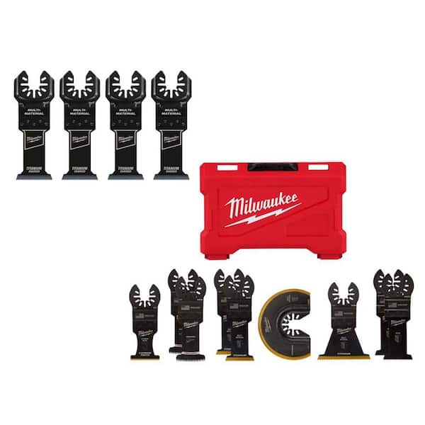 Wood and Metal Cutting Oscillating Multi-Tool Blade (4-Pack) and Oscillating Multi-Tool Blade Kit (9-Piece)