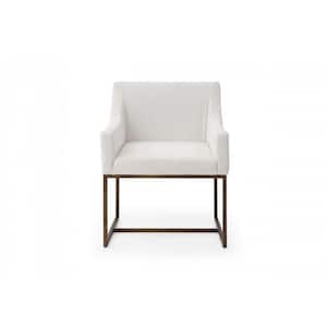Valerie Off White Fabric Cushioned Arm Chair