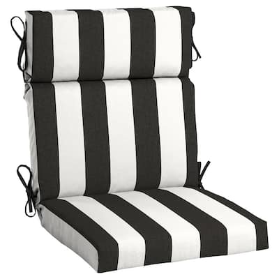 Outdoor Dining Chair Cushions, Black And White Striped Patio Bench Cushion