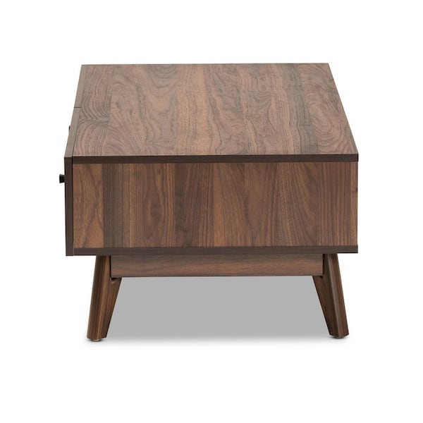 Baxton Studio Hartman 38 in. Walnut Brown Rectangle Wood Coffee