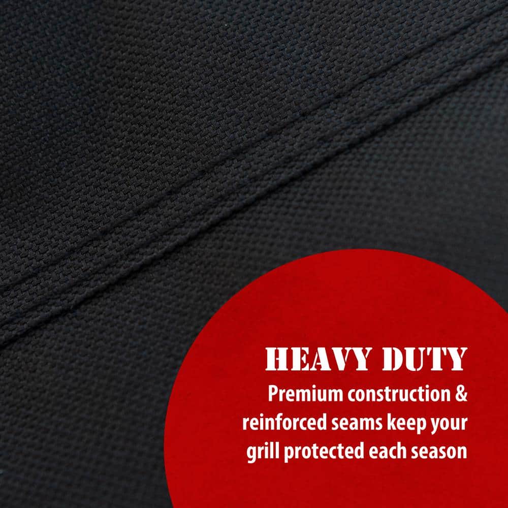 65-Inch Black Weather Resistant Polyester Grill Cover
