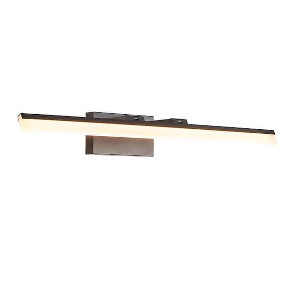 MODERN HABITAT HabitatMinimal 32 in. Modern LED Bathroom Vanity Light-Sleek Black Metal Wall Light for Mirror
