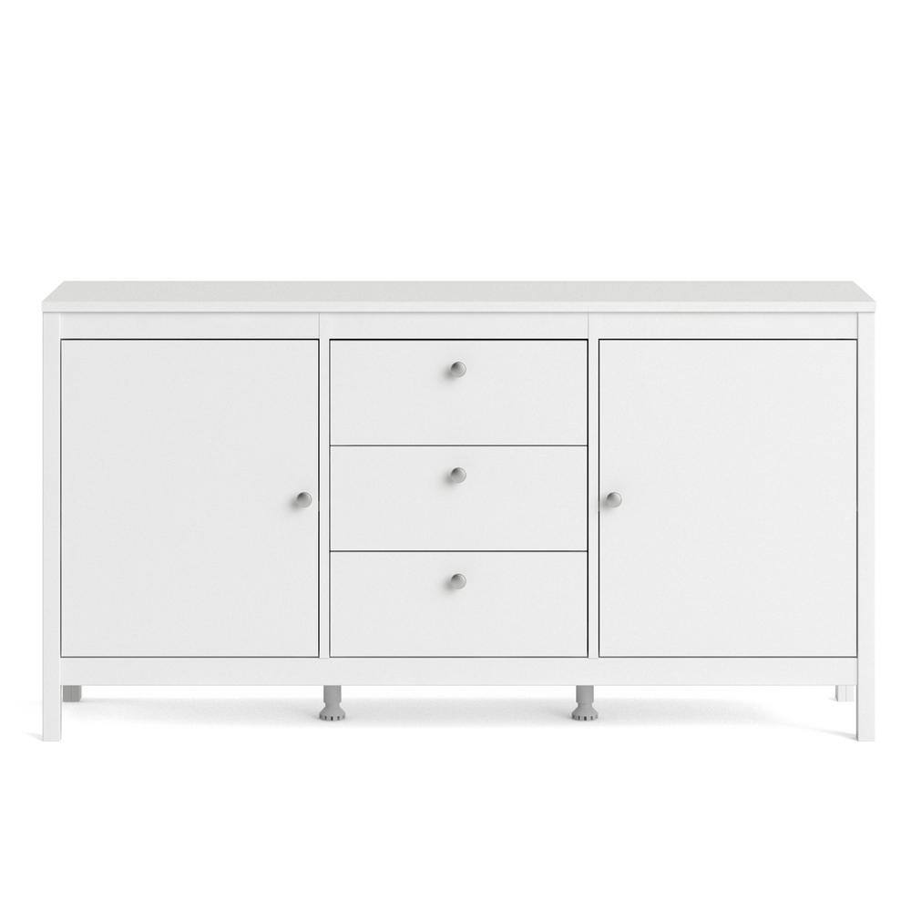 White Contemporary 2-Door Sideboard with 3 Drawers