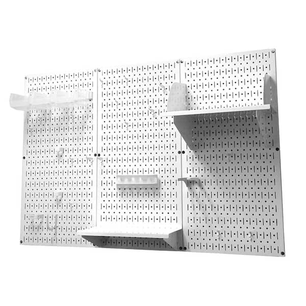 Wall Control 32 in. x 48 in. Metal Pegboard Standard Tool Storage Kit with  White Pegboard and White Peg Accessories 30WRK400WW The Home Depot
