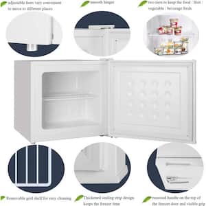 1.2 cu. ft. Compact Manual Defrost Mini Freezer with Adjustable Temperature Controls in White