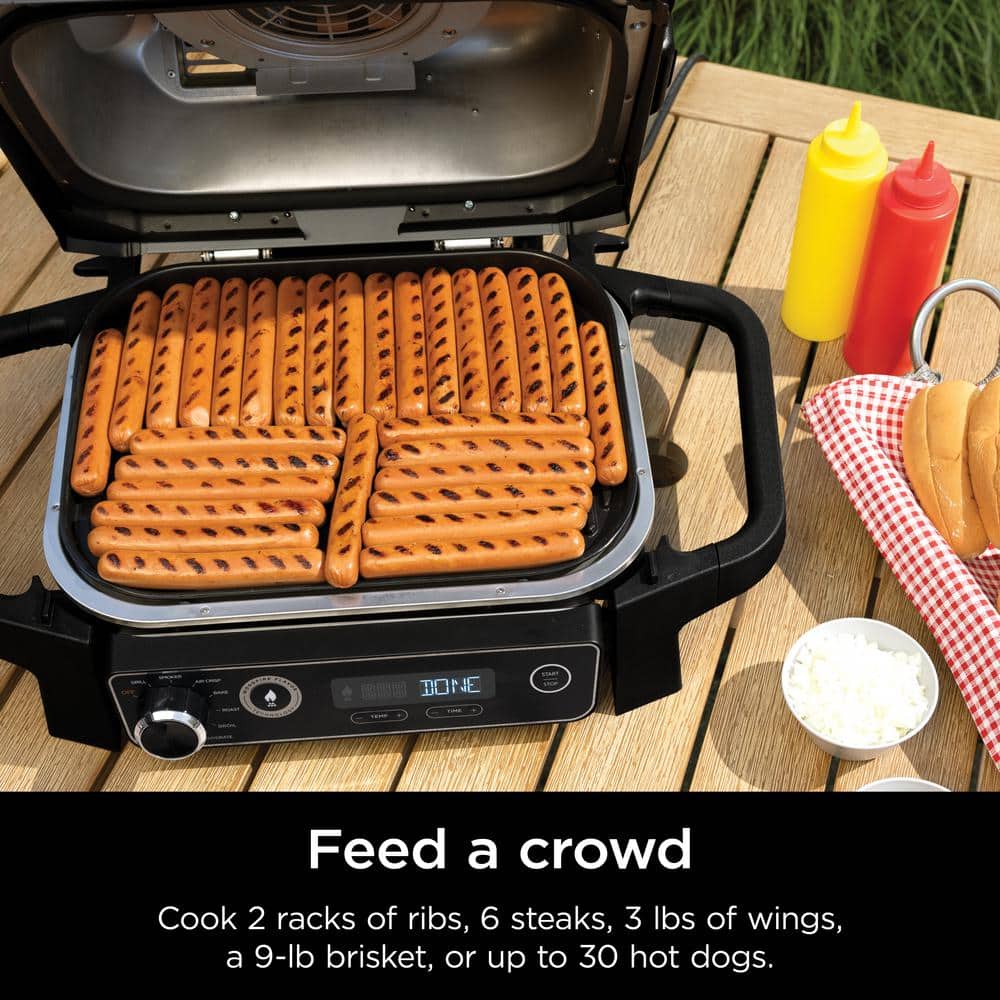 Ninja Woodfire 7-in-1 Gray Charcoal Outdoor Grill & Smoker