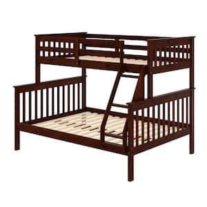 Cappuccino Pine & Brown Wood Twin & Full Mission Bunk Daybed