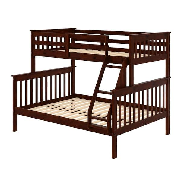 Donco Kids Cappuccino Pine & Brown Wood Twin & Full Mission Bunk Daybed ...