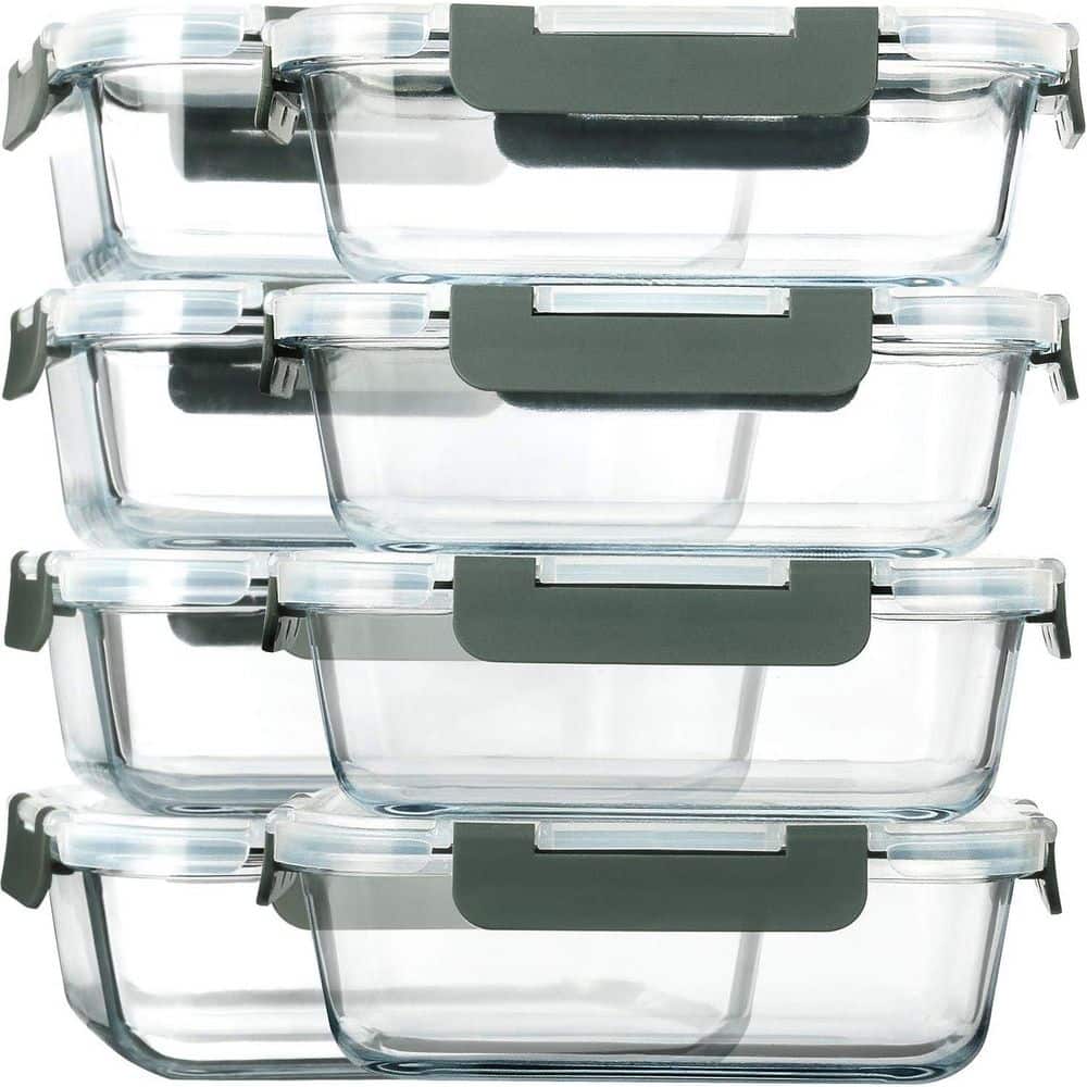 Glass Meal Prep Containers Airtight 8 Pack Borosilicate Food Storage Set Microwave Freezer Oven Dishwasher Safe price history on PriceWatchPro
