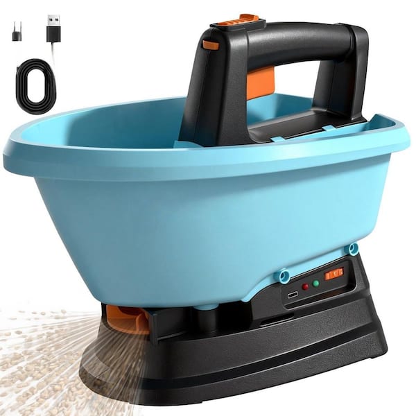6.6 lbs. Plastic Electric Handheld Spreader for Lawn Fertilizer, Grass Seed, Ice Melt with 7 Settings 5 Angles for Yard
