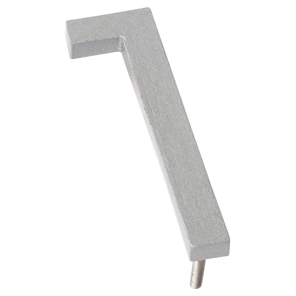 4 in. Silver Aluminum Floating or Flat Modern House Number 1 product image for price tracking