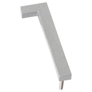 4 in. Silver Aluminum Floating or Flat Modern House Number 1