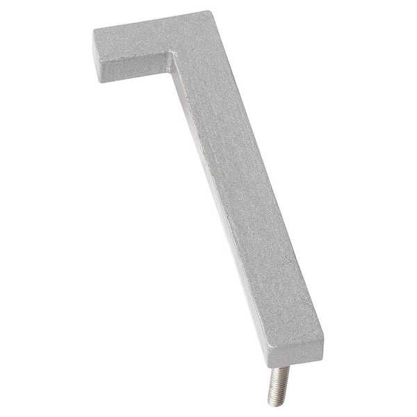Montague Metal Products 4 in. Silver Aluminum Floating or Flat Modern House Number 1
