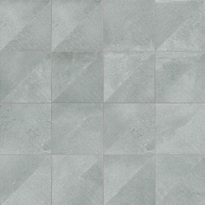 Aspdin Rigato Grey 9-3/4 in. x 9-3/4 in. Porcelain Floor and Wall Tile (10.88 sq. ft./Case)