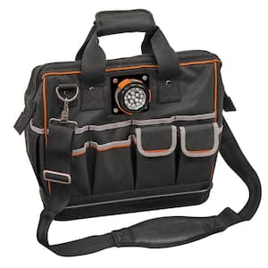 Tool Bag, Tradesman Pro Lighted Tool Bag, 31 Pockets, 15-Inch