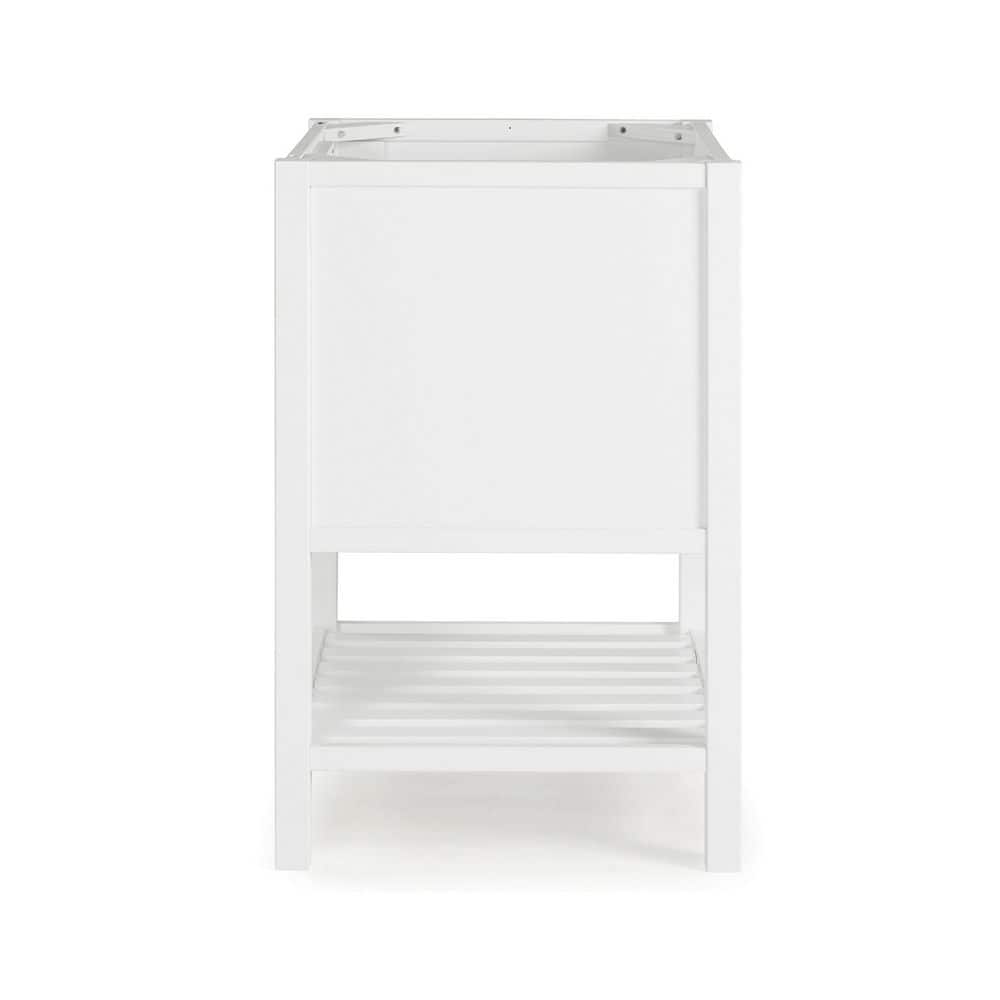 Bennet 24" White Pine Wood Modern Shaker Vanity Cabinet with Open Shelf