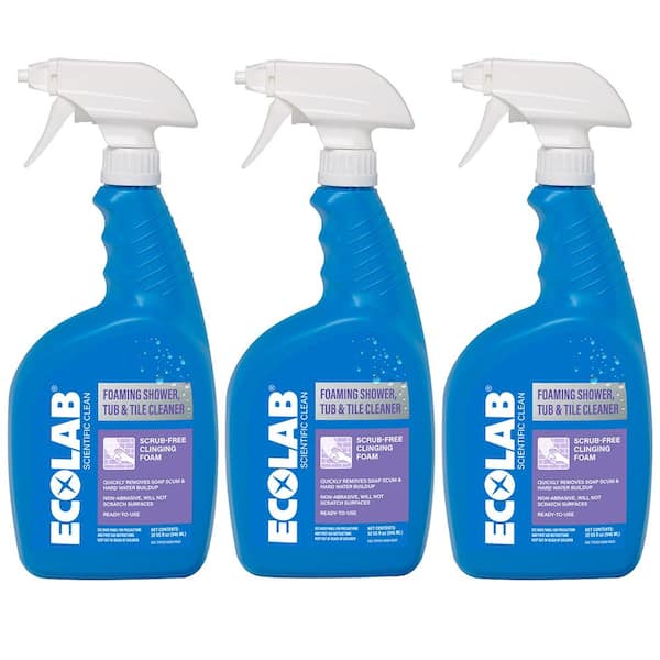 ECOLAB 32 fl. oz. Foaming Shower, Tub and Tile Cleaner (3-Pack) 7700442C3 -  The Home Depot