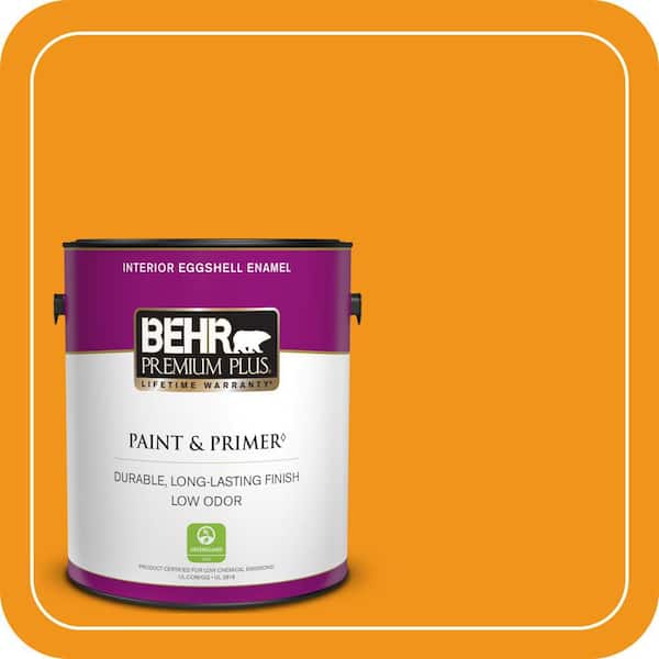 BEHR PREMIUM PLUS 1 gal. #290B-7 Yam Eggshell Enamel Low Odor Interior Paint & Primer