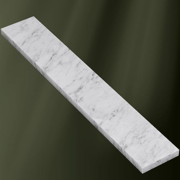 21.25 in. W x 4 in. H Marble Vanity Sidesplash in White for Bathroom Vanity Sidesplash, Window Sill, Door Transitions