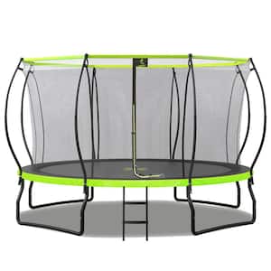 14 ft. Round Outdoor Trampoline with Safety Enclosure Net and 8 Wind Stakes