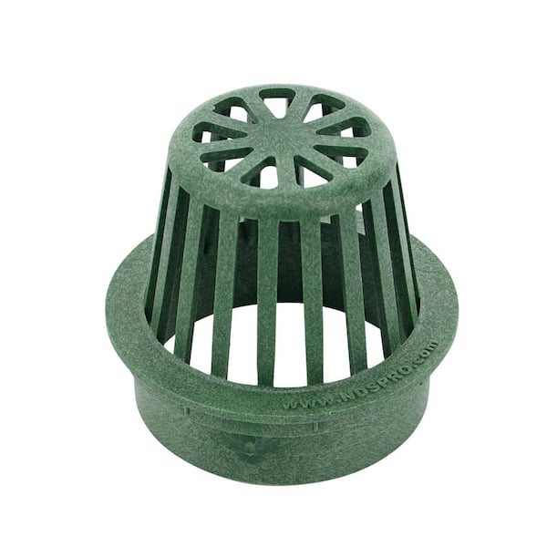 NDS 4 in. Plastic Round Atrium Drainage Grate in Green