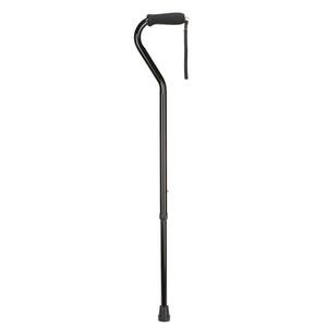 Deluxe Adjustable Foot Cane with Offset Foam Grip in Black