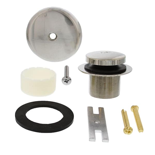 1-Hole Toe Touch Tub Drain Trim Kit, Includes Two-Hole Conversion Bar