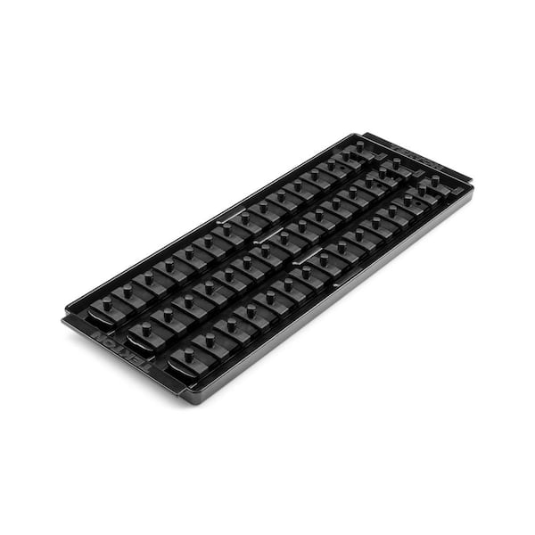 TEKTON 1/4 in. Drive 3-Rail Socket Organizer Set, Black (45-Tool)