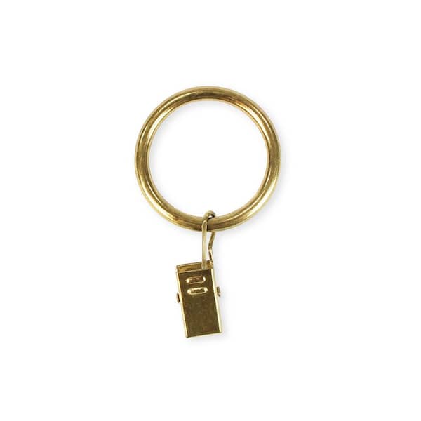Classic Gold Metal 1-1/2 in. Clip Rings with clips Set of 7